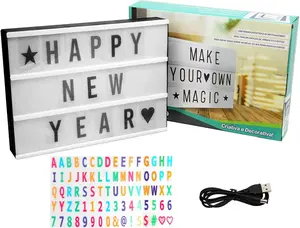 Personalized Cinema Light Box with Warm White LED Lights, Letters, Numbers, Symbols - Illuminated Novelty Lighting, Letter-Shaped Novelty Lighting, Light-Up Novelty Lighting