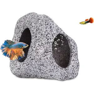 Aquarium Decorations Cave Betta Fish Tank Accessories Rock Cave Decor for Shrimp Cichlid Hiding Breeding Small Fish Bowl Hide Decoration Betta Toys Hideout Stones House