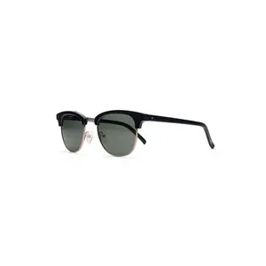 MILK GLENN Unisex Fashionable Glasses - Black-Gold Square Acetate Full-Rim Sunglasses with UV400 UV Protection Lenses men's Lightweight Sun