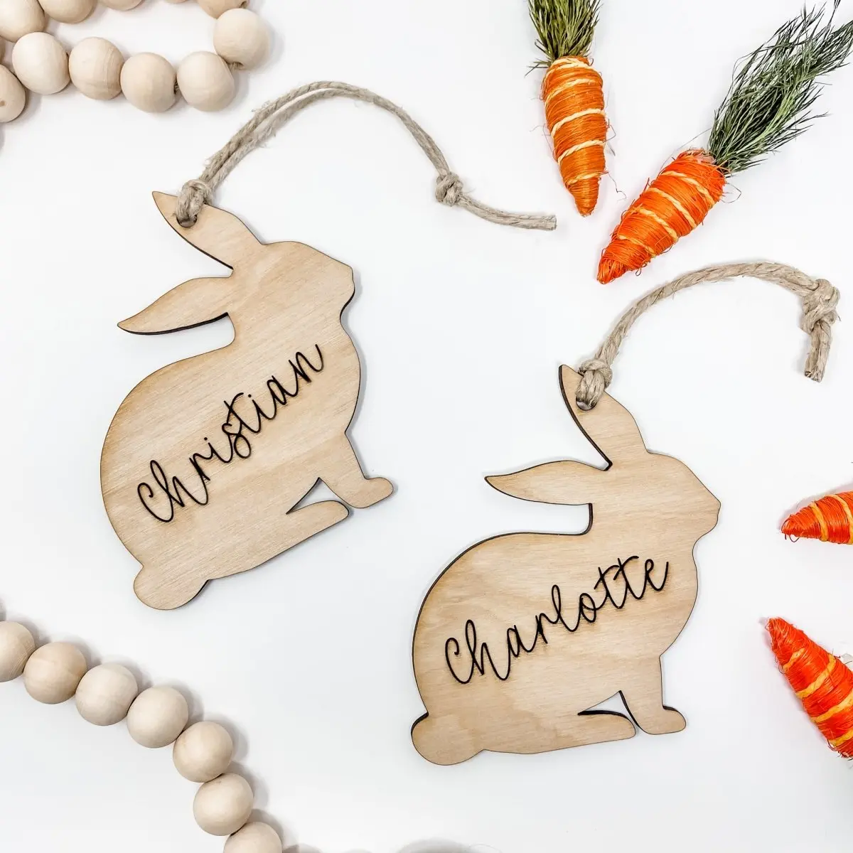 Custom Bunny Silhouette Name Tag