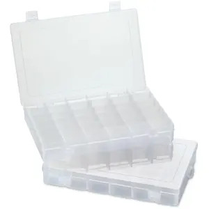 36 Grid Clear Plastic Organizer - Pack of 2- Bead Storage, Craft Organizer, DIY Small Parts Organizer, Jewellery.