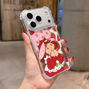 Strawberry Shortcake Phone Case, Compatible with iPhone Models 17-8, Anti-Fall Design, Clear Soft Protective Cover