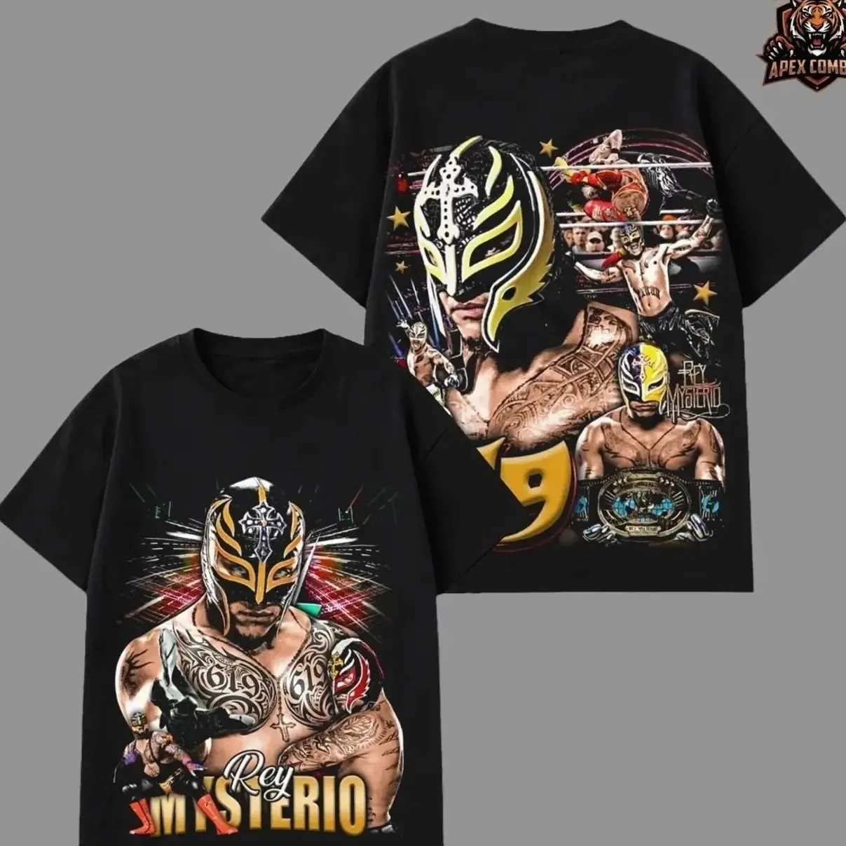 WWE Rey Mysterio The Master of the 619 Menswear Classic Round Neck Tshirt Apparel, Vintage Unisex Heavyweight Cotton Oversized Graphic Hoodie, Lucha Libre Legend, Retro 2000s Streetwear, Wrestling Fan Gift, WWE Event Outfit BJG 7OM