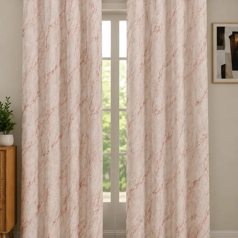 Marble Blackout Window Curtain Panel 55” x 84” – Pink