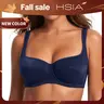 HSIA Starry Night 4mm Lightly Padded Balconette Bra Plus Size Lifting Support Underwire Glass Shimmer Fabric Bra Boost 0.5 to 1 Cup Effect U Shaped Smoothing Back Broad Cushioned Straps Sexy Demi Low Cut