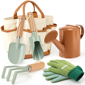 DREAMON Kids Gardening Set with Tote Bag Gloves Shovel Rake Cultivator Watering Can STEM Learning Outdoor Toys for Toddlers Ages 3-6 Safe Durable Educational Gift
