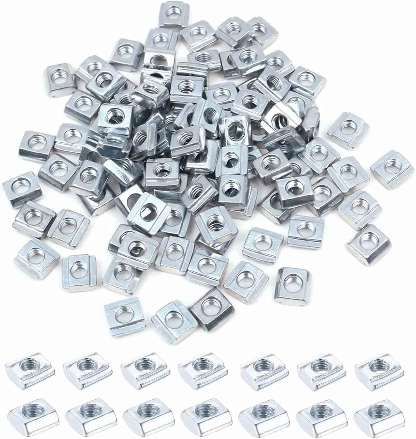 100Pcs M5 Metric Sliding T Nuts M5 Thread Slide-in T-Nut for 2020 Series 20x20 Standard 6mm T-Slot Aluminum Extrusion Profile