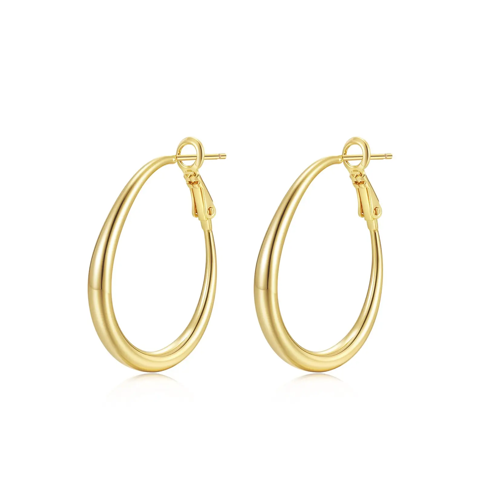14K gold plated hoop earrings for woman. hoop earrings,accessories