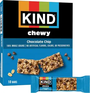 KIND Chewy Granola Bars, Chocolate Chip, Gluten Free, Low Calorie, Healthy Snacks, 10 Count