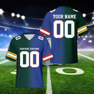 Personalized Two Football Team Jersey, Custom Split Gradient Football Jersey,Half & Half Jersey Game Day Outfit , jersey RIZ