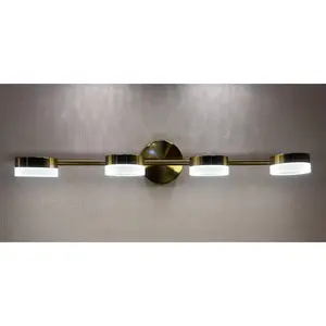 Solstice Halo Vanity Light – Brushed Gold & Frosted Acrylic Series