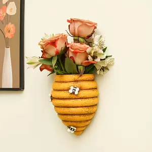 1pc Summer Romance Honeycomb Flower Pot Wall-Mounted Modern Resort Style Decorative Planter Wall Plant Holder Suitable for Indoor and Outdoor Honeycomb Vase Full of New Ambianc