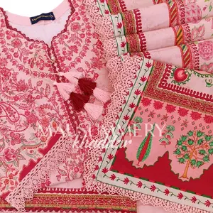 Mausummery Printed Khaddar three piece ready to wear Pakistani Winter suit
