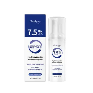 Oralhoe 7.5% nHAP Mousse Toothpaste, Teeth Whitening, Mint