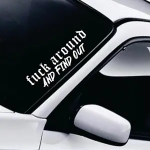 FAFO F Around And Find Out v3 Car Decal Truck Bumper Sticker Window Windshield Banner JDM Vinyl