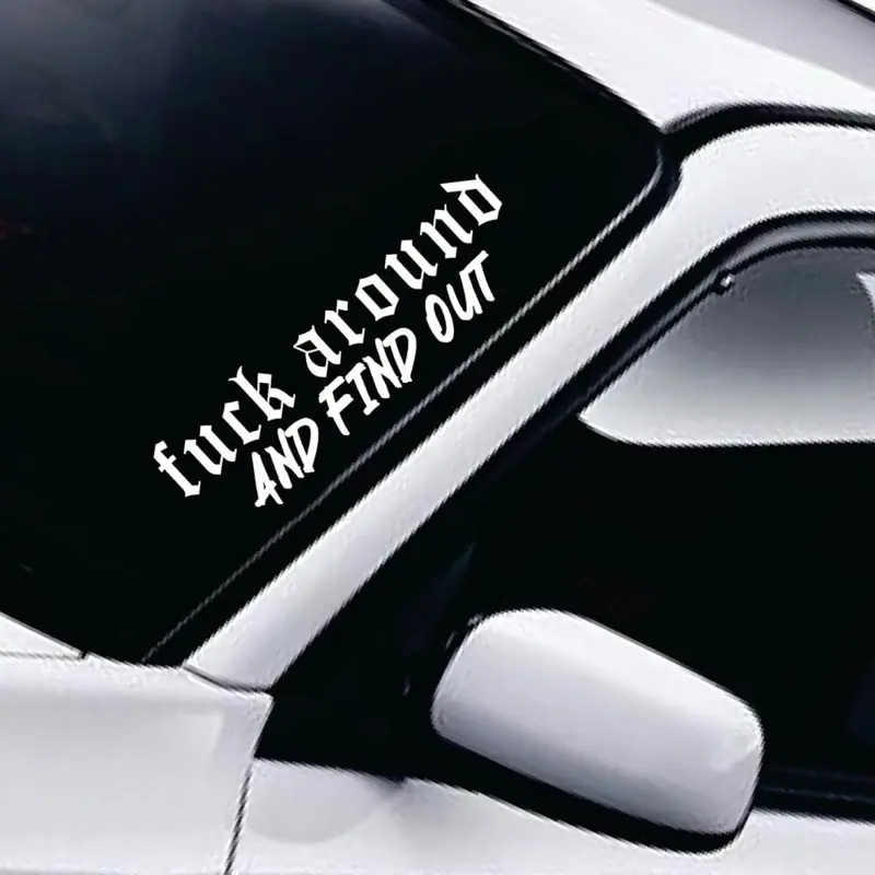 FAFO F Around And Find Out v3 Car Decal Truck Bumper Sticker Window Windshield Banner JDM Vinyl