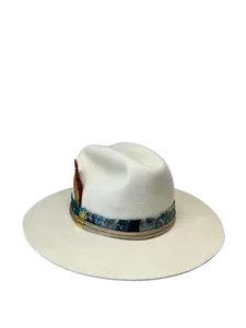 Carlos Kings Handmade Flat Brim Wool Fedora Hat for Men and women