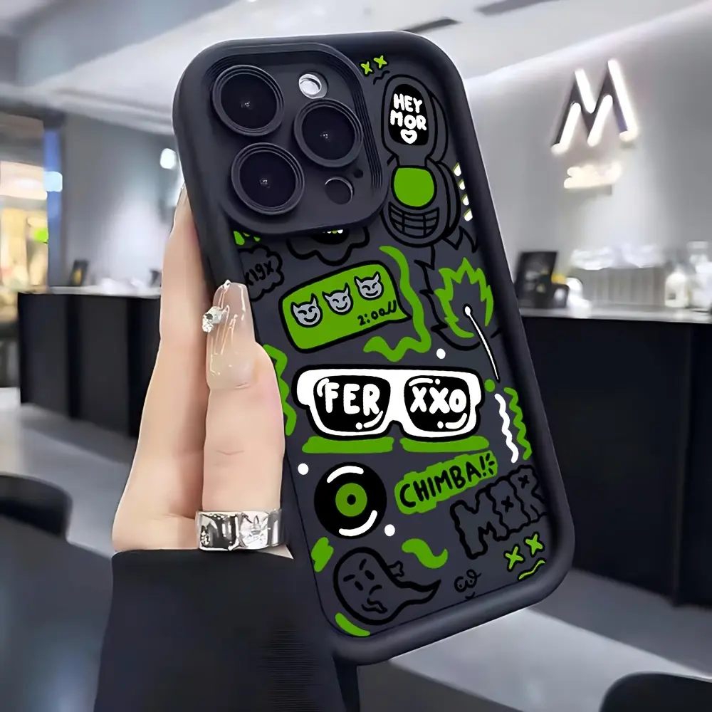 Ferxxo Graffiti Fashion Street Phone Case Accessories, Soft TPU Drop Protection Back Cover Compatible with iPhone 16,15,14,13,12,11 Pro Max,Mini,XR,XS,X,7,8 Plus