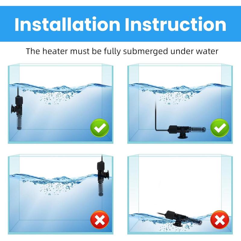 Aquarium Heater, 25W Small Betta Fish Tank Heater, Mini Preset Water Thermostat with a Thermometer