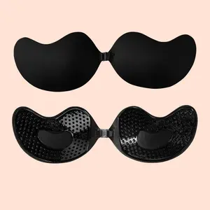 Thin breathable  wedding dress with silicone invisible big breasts and small breasts can't be gathered together, suspender dress sponge chest sticker sporty yoga set sports  bra    Adjustable Supportive Sports Top Womenswear Basic     Set   v neck casual