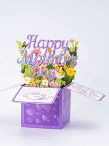 3D Box Mother's Day Card, Creative Greeting Card, High-End Feel, Perfect Gift for Mom, Elegant and Innovative Holiday Card