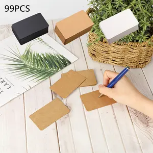 99 Premium Cowhide Paper Blank Cards, 3.54x2 Inch DIY Notepads Business Flash Index Cards, Postcards Bookmarks Greeting Tags Birthday Crafts