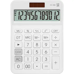 Big Size Calculator with a Bright LCD, Dual Power Handheld Desktop. Color. Business, Office, High School 57in (WHITE)
