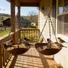 Two-Pack Hanging Bird Feeders, Wood-Grain Design Feeder with Metal Chain and S-Hook, Easy to Hang on Garden, Balcony and Patio, Bird Feeders for Outdoors, Bird Feeder for Balcony, Birds Feeder