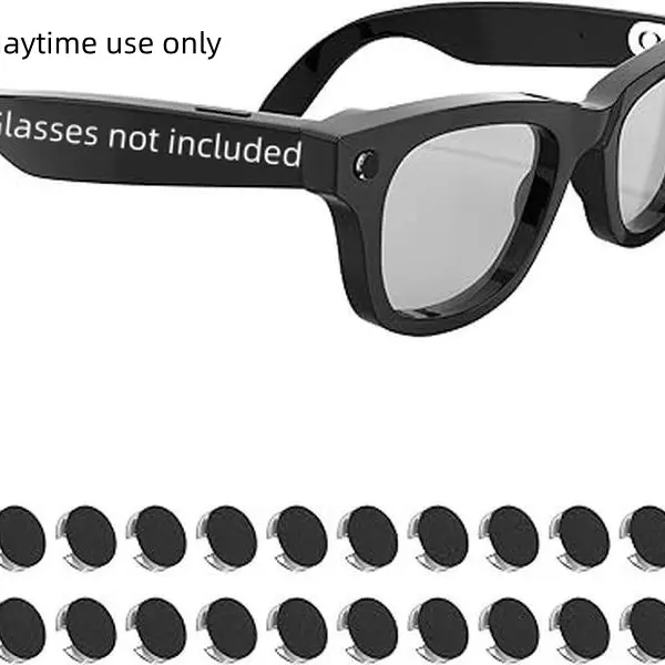 24 Pcs Low-Tack Restickable LED Light Blocking Stickers for Ray-Ban Meta Wayfarer/Skyler/Headliner (Gen 1) & Oakley Meta HSTN Smart Glasses, 0.03g, Discreet Look, Covert Wear, Easy Installation, No Residue, Does Not Affect Use (Glasses Not Included)