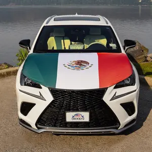 Mexico Hood Flag - 63 x 47 Inch (47.2 x 63.0 in) Mexican Flag for Car Hood Cover - High Quality Car Hood Flag with Sublimation Printing + Fasteners