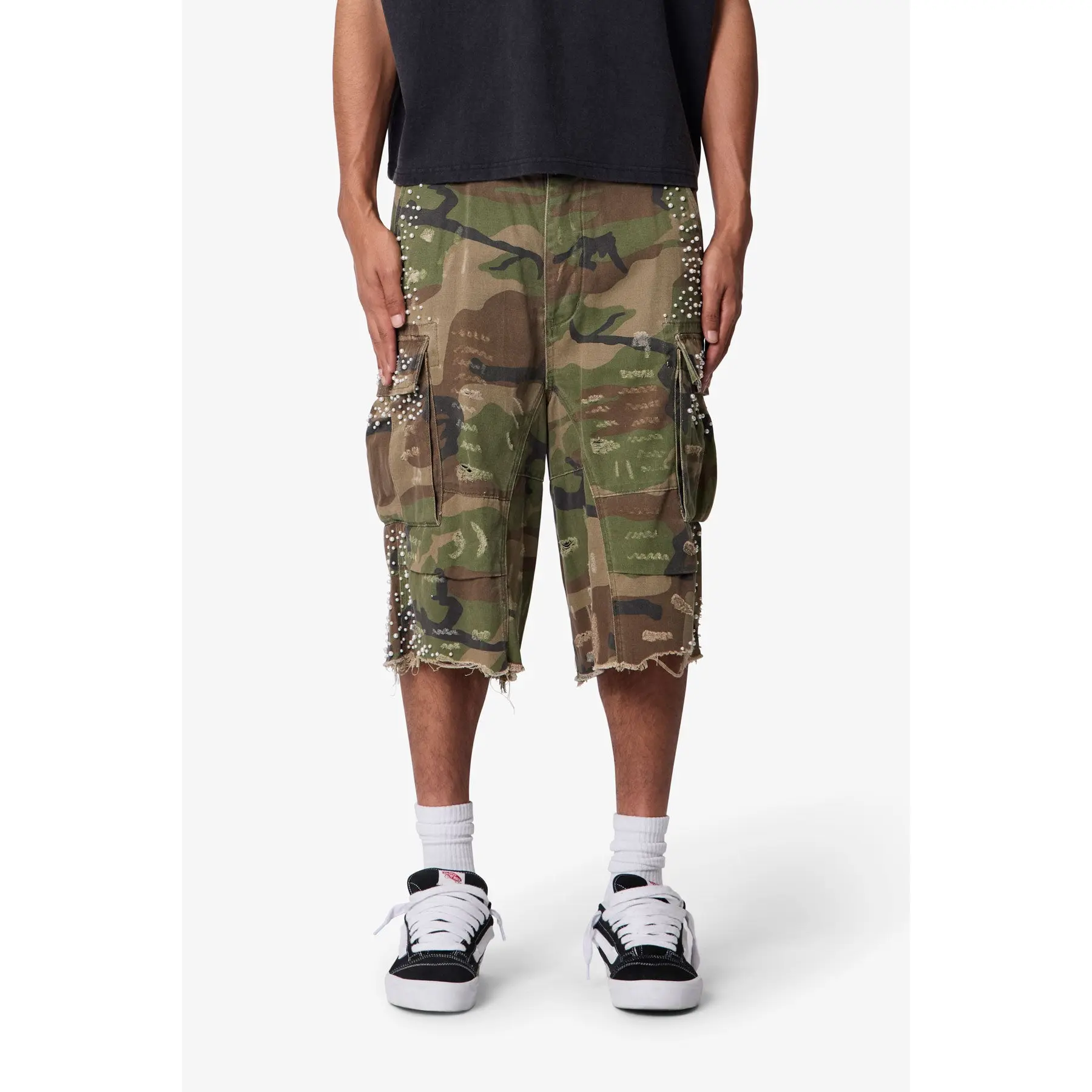 mnml Pearled Cargo Shorts - Camo