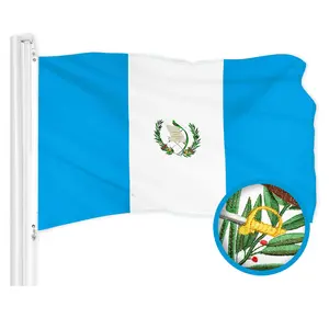 G128 Guatemala Guatemalan Flag | 3x5 Ft | ToughWeave Series Embroidered 300D Polyester | Country Flag, Embroidered Design, Indoor/Outdoor, Brass Grommets