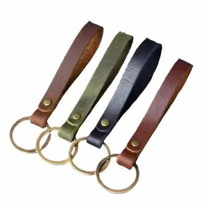 Genuine leather handmade keychain for Car Home Key Ring Strap Holder Lanyard Women Men