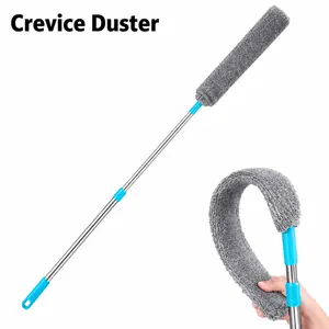 Retractable Crevice Dusting Brush, Soft Bristles, Retractable Microfiber, Ergonomic Design, Multi-Purpose Duster & Dryer Vent Cleaner, Suitable for Bedroom, Kitchen, Living Room, Outdoor & High Ceiling Cleaning Supplies