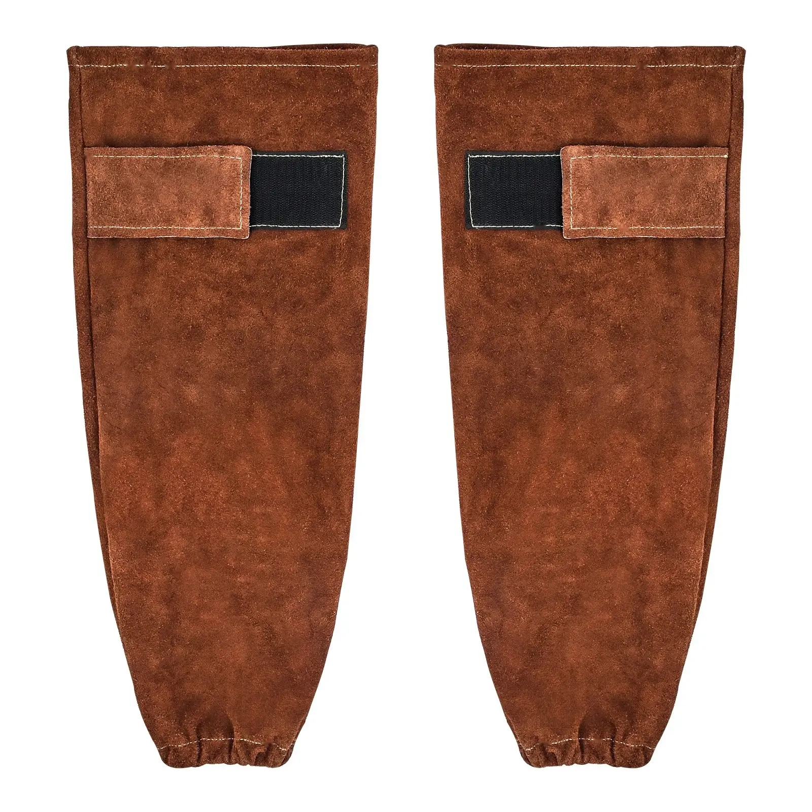 Leather Welding Sleeves Heavy Duty Cowhide Flame Resistant Work Arm Protectors For Welding, Fire Retardant, Heat Resistant Gear, Durable Cuff, Adjustable Strap, Extended Length, Ideal For Metalworking, Fabrication, Construction