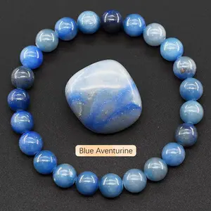 Unisex Blue Aventurine Bracelet, Natural Calming & Clarity Gemstone Jewelry for Emotional Balance, Communication Boost, Healing, Blue Bracelet