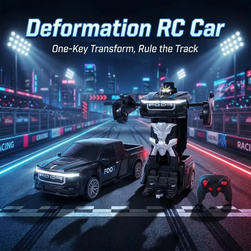 Raptor Transforming RC Truck Toy, 2-in-1 Remote Control Pickup & Robot with LED Lights, 360° Spin, Rechargeable Battery, CPC Certificate Available, Ages 3+
