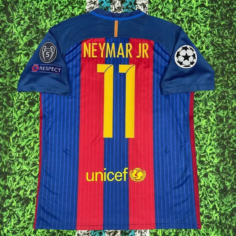 2016-2017 Home Football Jersey No. 11 Neymar Short Sleeve Jersey