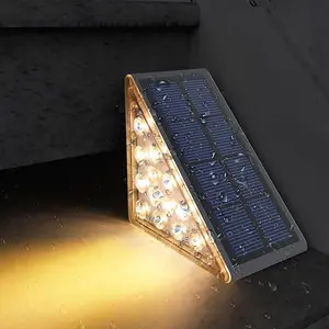 Solar Powered Triangle Staircase Light, Waterproof Outdoor Step Light, High Bright Garden Walkway Lighting, Patio Garden Trail Porch Deck Atmosphere Decoration