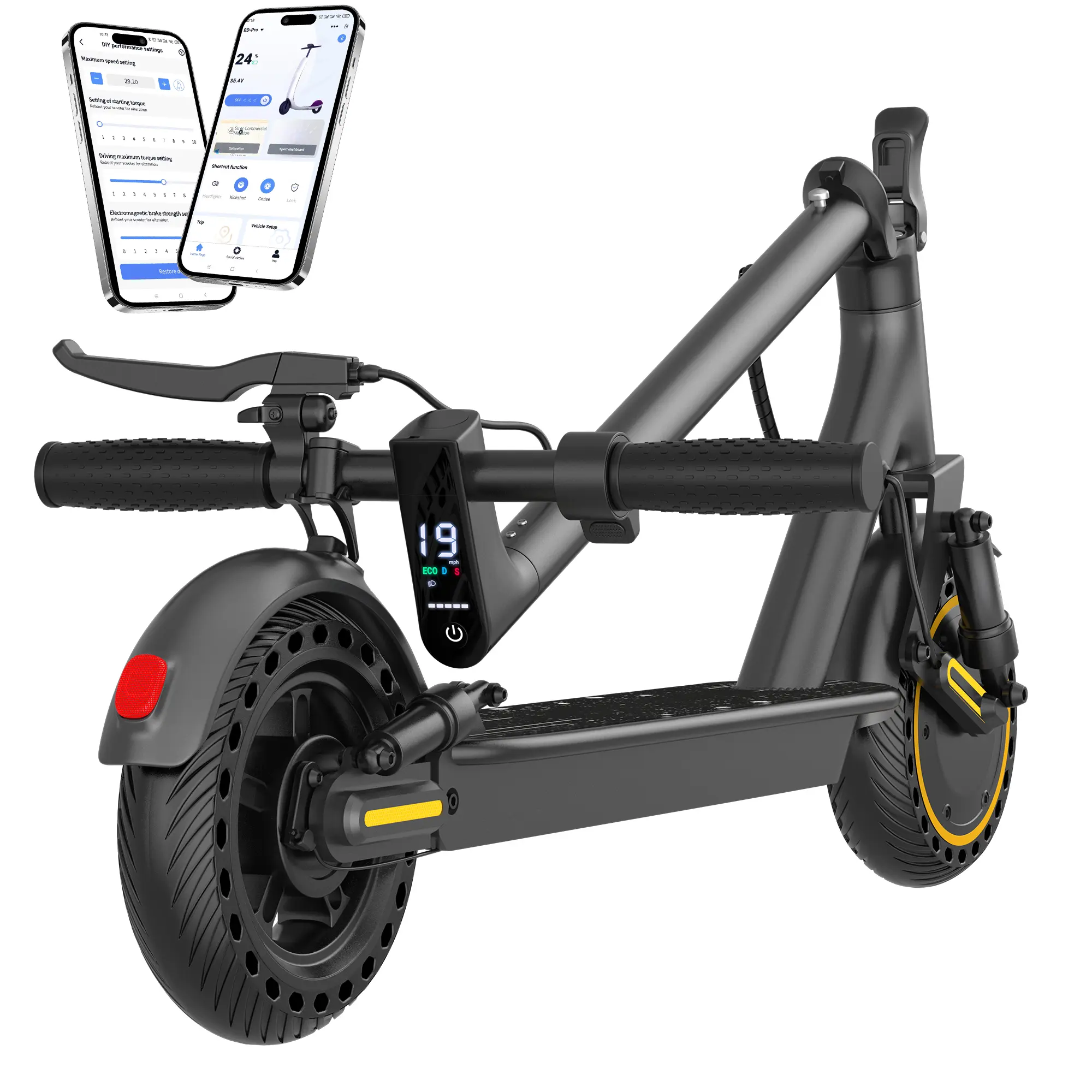 Portable Commuting Electric Scooter for Adults, 500W Motor & 22 MPH, Foldable Aluminum Frame with Dual Suspension, Puncture-Proof Tires & LED Display, Portable Commuting Scooter
