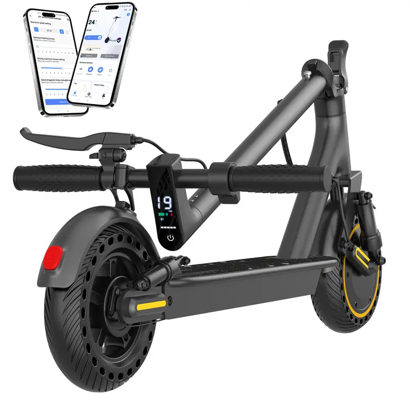 Adult Electric Scooter - 2 Wheels Portable Commuting Scooter, 350W/500W Motor, 19/22 MPH Max Speed, 16/25-Mile Range, Foldable Multifunctional Design, Dual Suspension, Dual Brakes, Puncture-Proof Tires, LED Display, Smart APP Control, 265 lbs Max Load