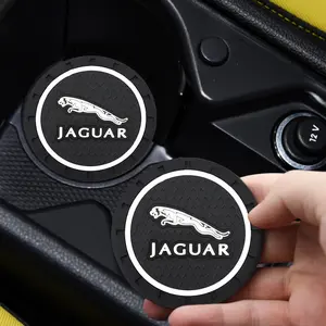 Jaguar Car Cup Holder Mat with Water Bottle Slot, Anti-Slip Coaster Pad for Interior Decoration, Perfect Fit for Jaguar Models