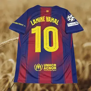 25-26 Home Fan Edition  Red and Blue  No. 10  Short-Sleeve Soccer Jersey