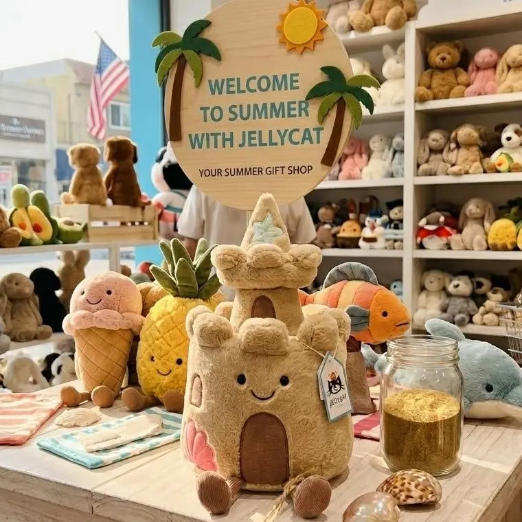Jellycat Amuseables Sandcastle Plush – Soft Beach Castle Stuffed Animal, Cute Summer Decor, Kids Gift, Collector Plush, US Stock