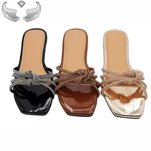 Elegant Bow-Tied Slippers in Black, Brown, and Gold - Comfortable and Stylish Footwear for Everyday Wear