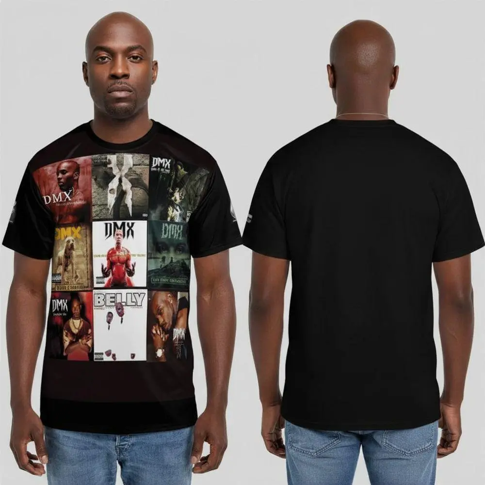 Women's DMX Album Graphic T-Shirt - 100% Polyester Casual Streetwear Tee with All-Over Sublimated Print, Neck Bands, Peel-Resistant Tshirt, Multi-Size, All-Over Print, Short Sleeve, 2Xl, Shortsleeve, Top, Fabric, Crew Neck, Fashion
