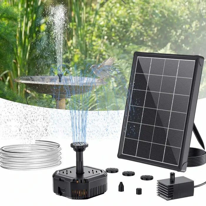 POPOSOAP 4W Solar Pond Filter Kit with Floating Fountain Pump – Solar Bird Bath Fountain for Small Pond, Fish Tank, Garden & Backyard Water Features