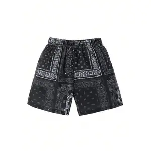 Boy's Ethnic Pattern Casual Elastic Waist Shorts for Summer Beach or Daily Wear