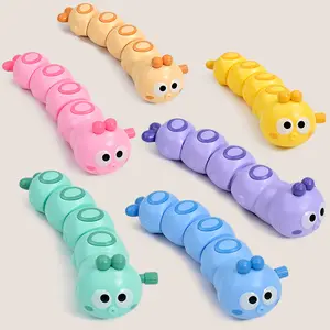 Spring-Wound Wiggling Caterpillar Toy, Simulation Crawling Insect Toy, Fun Colorful Design, Durable Plastic Material, Perfect Birthday Gift