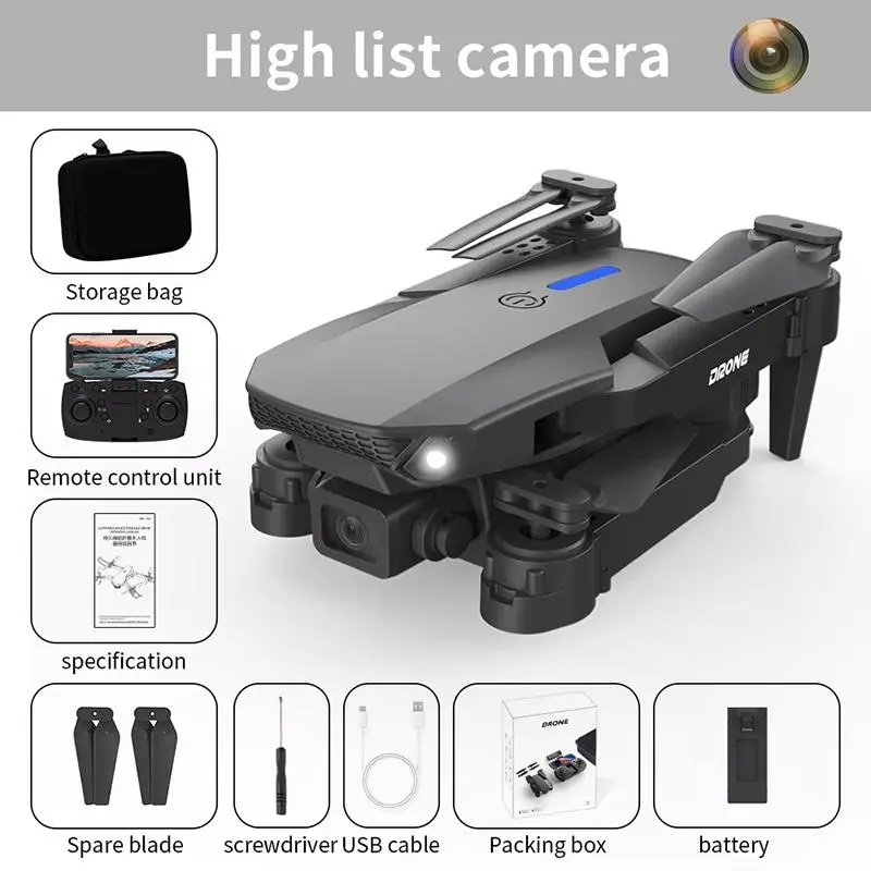 2025 new E88 drone Aerial photography GPS positioning folding toy  remote-controlled airplane High-performance six-channel gyroscope one-button takeoff one-button landing 360-degree roll forward